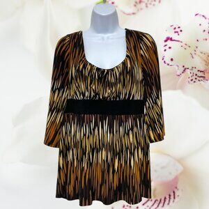Tiana B-Women's Petite Large Top Half Sleeve Multi-Color Pullover